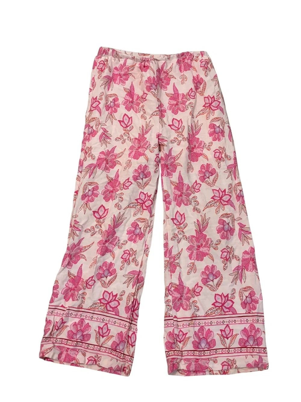 Girls floral pink sleeveless top and pants set